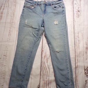 Loft Womens Jeans Size 28 Modern Skinny Crop Mid Rise Distressed 5-Pocket-231534